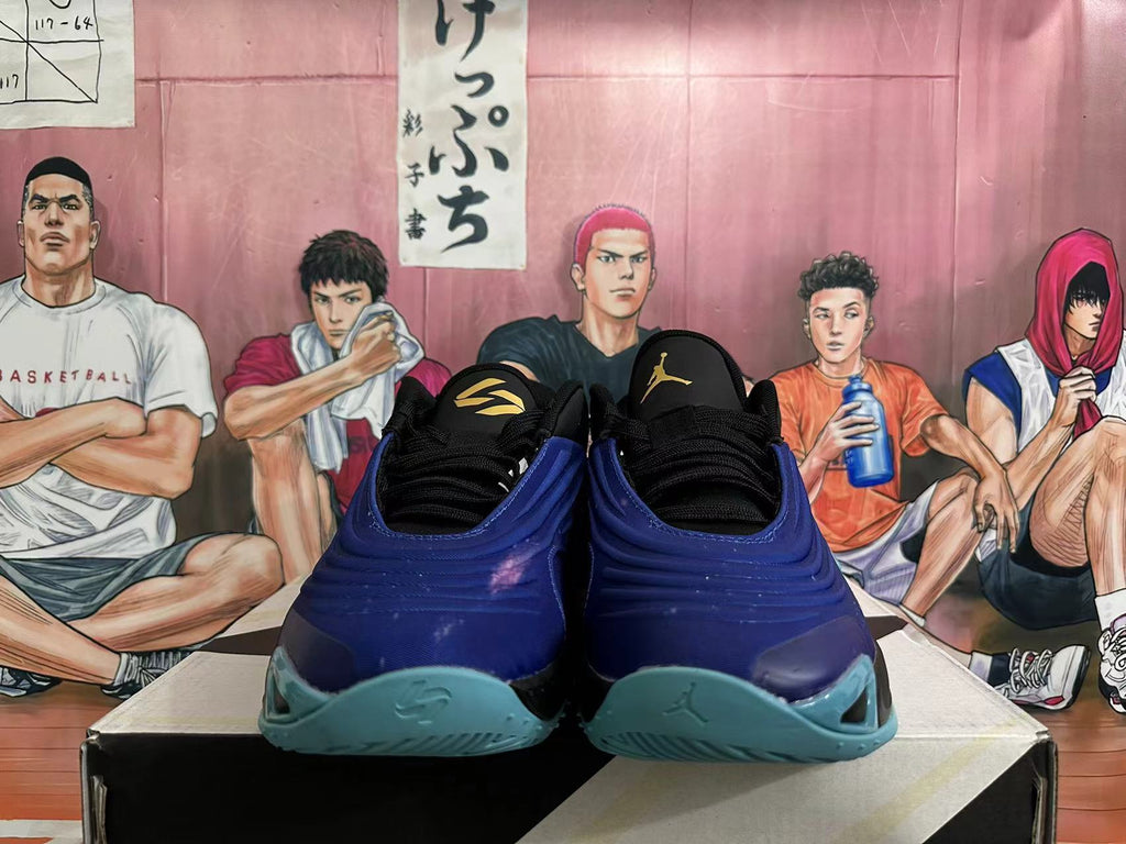 Jordan Luka 4 Basketball Shoes in Black Blue - product image from the listing.