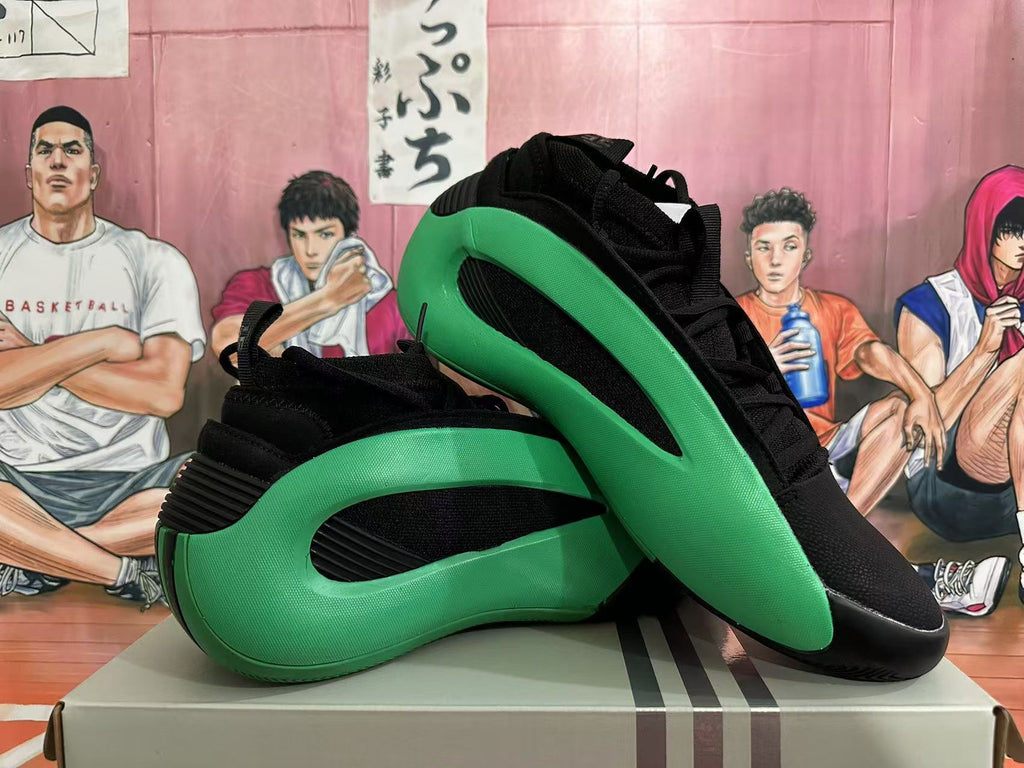 Basketball Sneakers in Black and Green - product image from the listing.