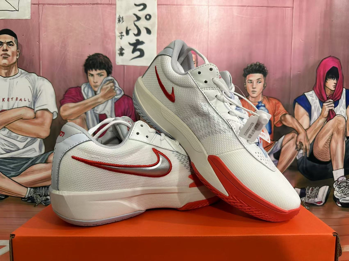 Nike Zoom GT Cut Basketball Shoes in White Red - product image from the listing.