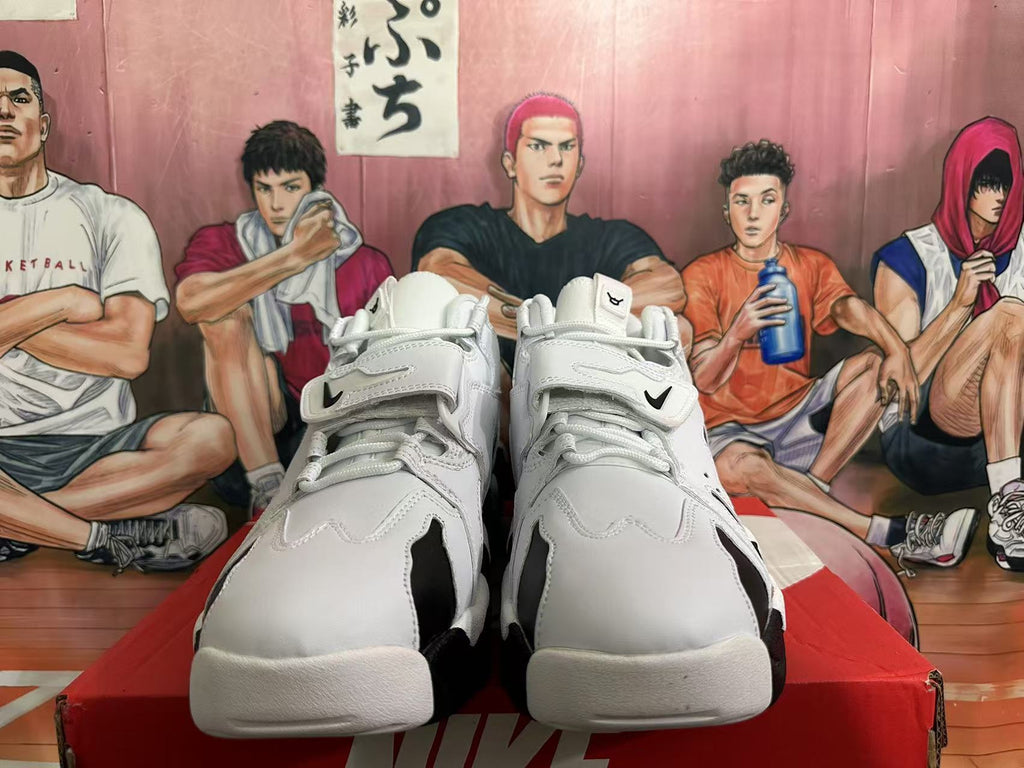 Nike Air More Uptempo Sneakers in White and Black - product image from the listing.