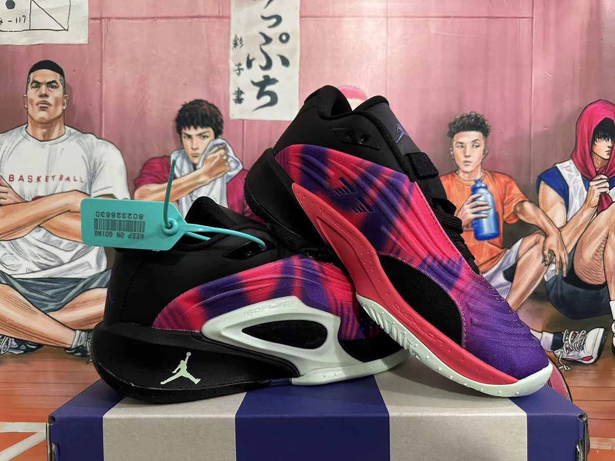 Jordan Tatum 2 Basketball Shoes in Purple Pink Black - product image from the listing.
