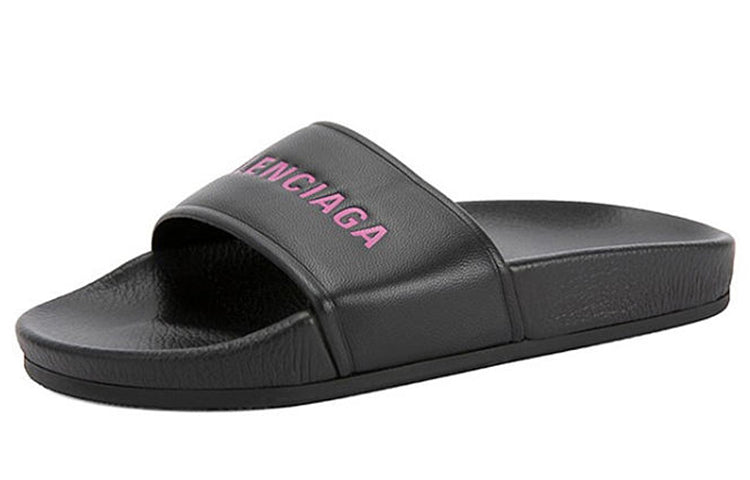 Balenciaga Alphabet Pattern Black Slippers 517226WAL001085 # for Women - product image from the listing.