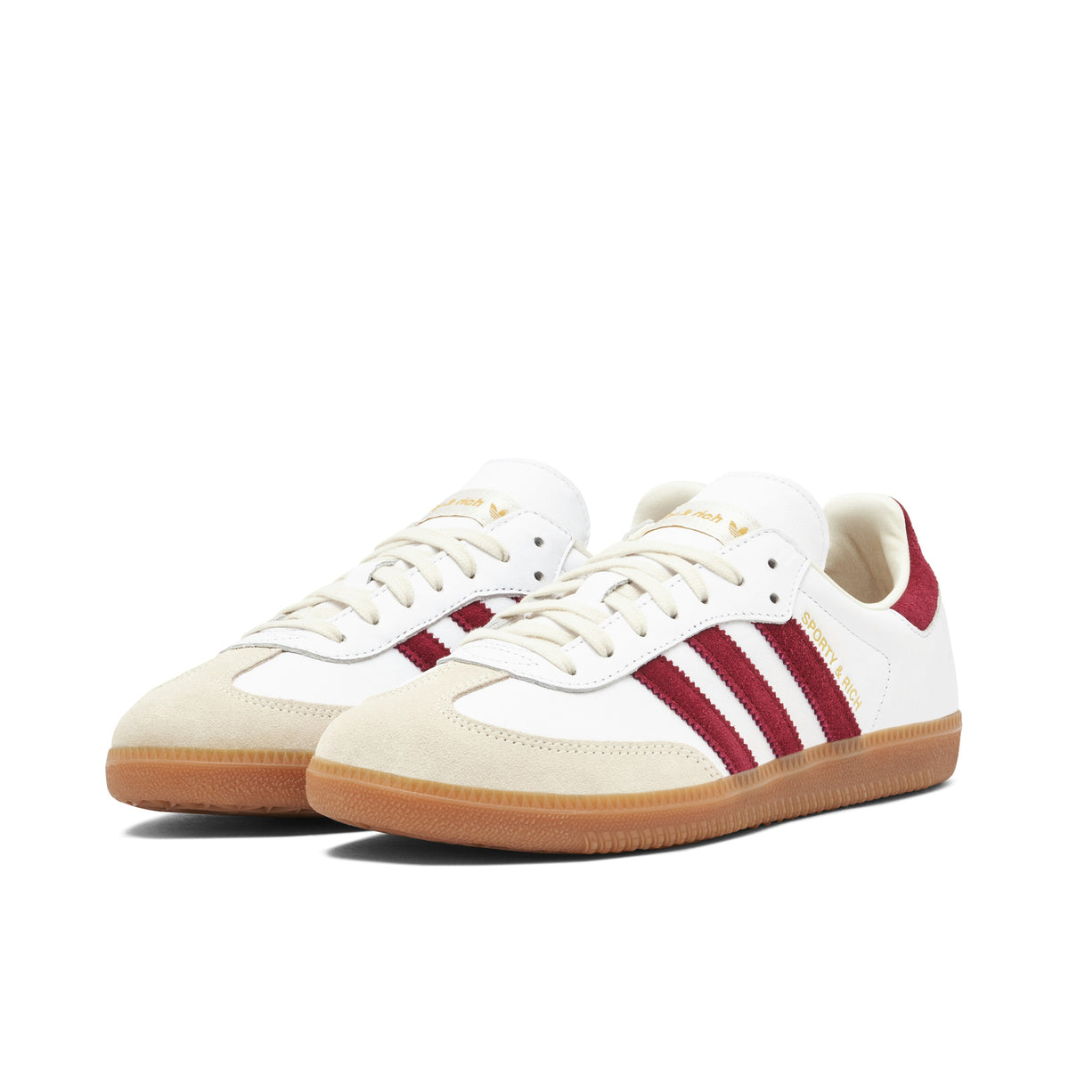 ADIDAS SAMBA OG X SPORTY & RICH in WHITE BURGUNDY - product image from the listing.
