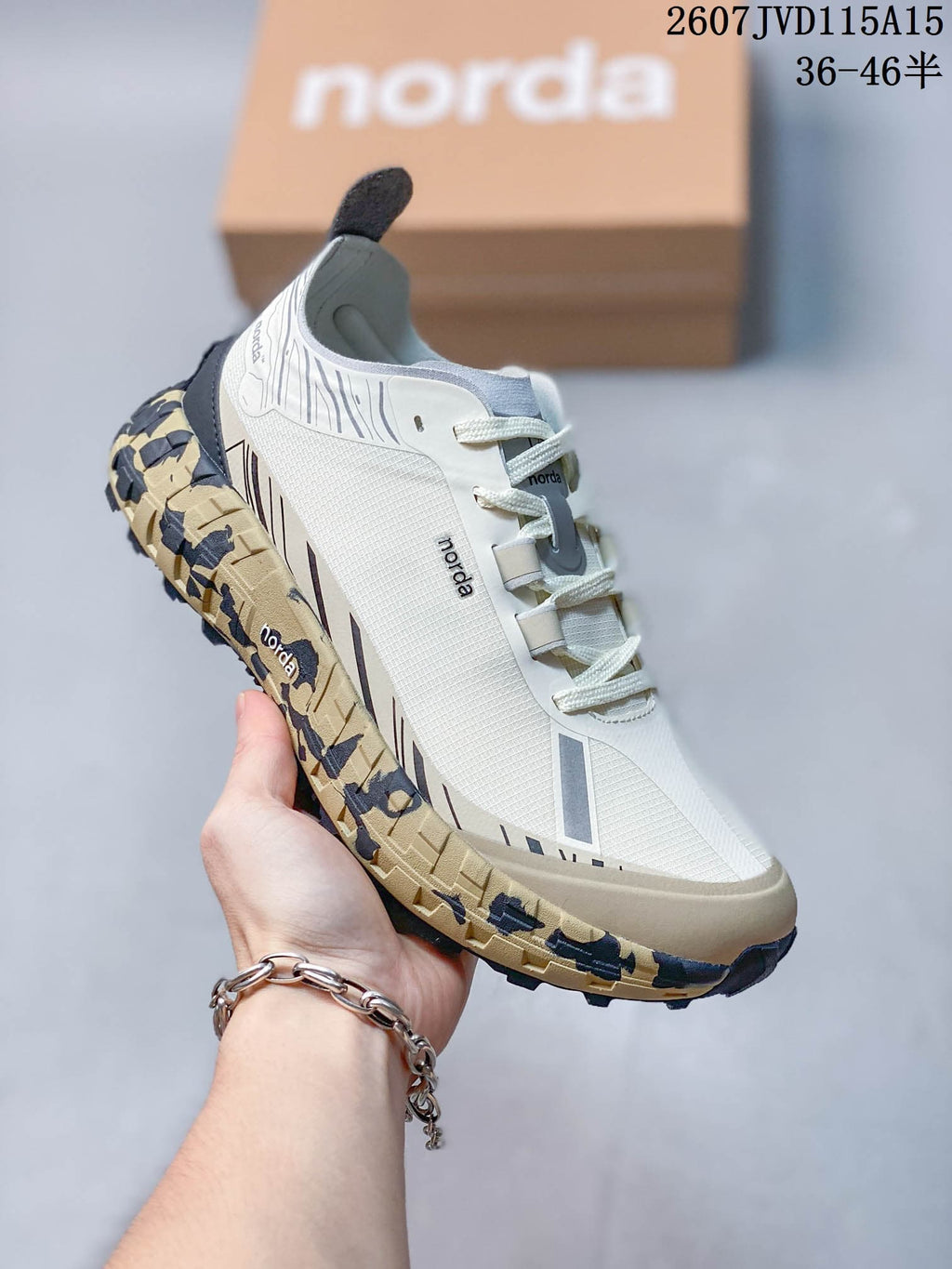 NORDA 001 G+ Trail Sneakers in White Beige Navy 2607JVD115A15 - product image from the listing.