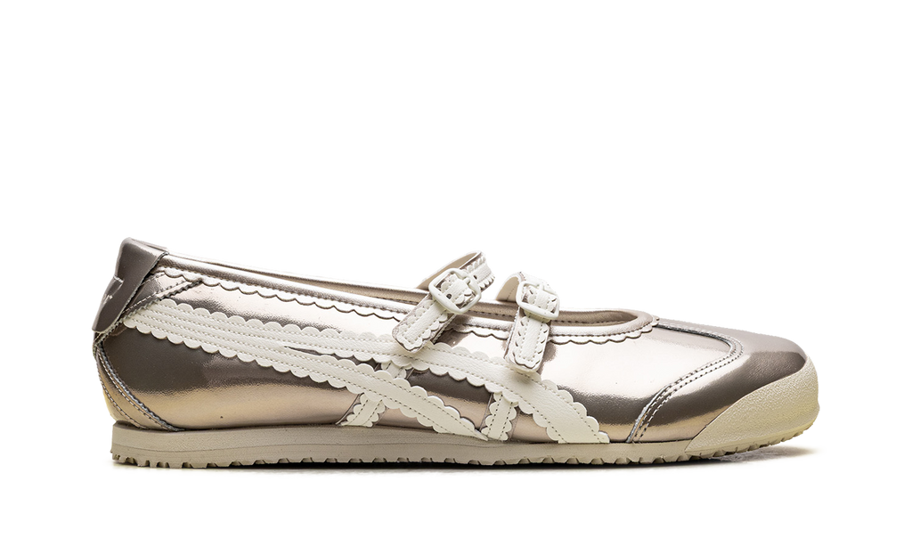 Women's Onitsuka Tiger Mexico 66 TGRS Metallic Pack Ballet Flats - Champagne Cream - product image from the listing.