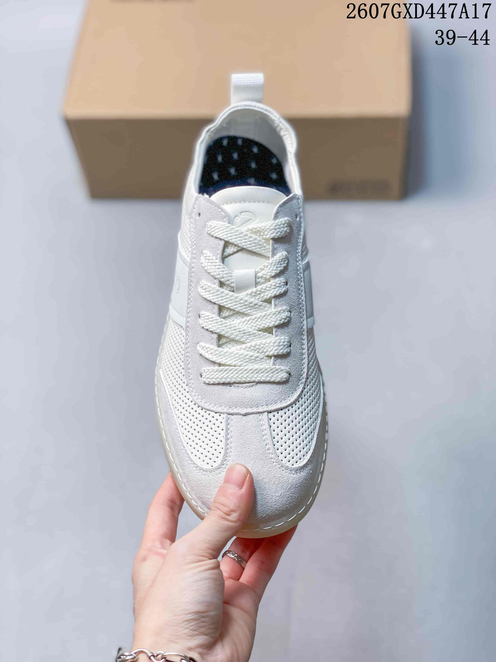 ECCO Perforated Casual Sneakers in White 2607GXD447A17 - product image from the listing.