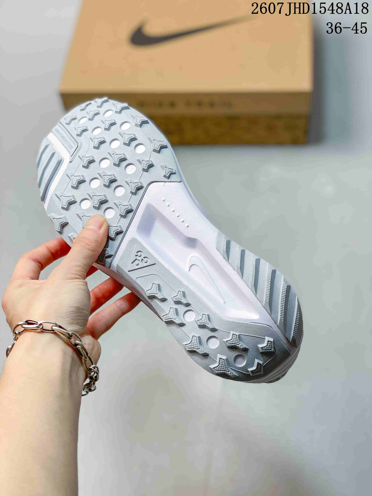 Nike ReactX Pegasus ACG Trail 6 Sneakers in White Gray - product image from the listing.