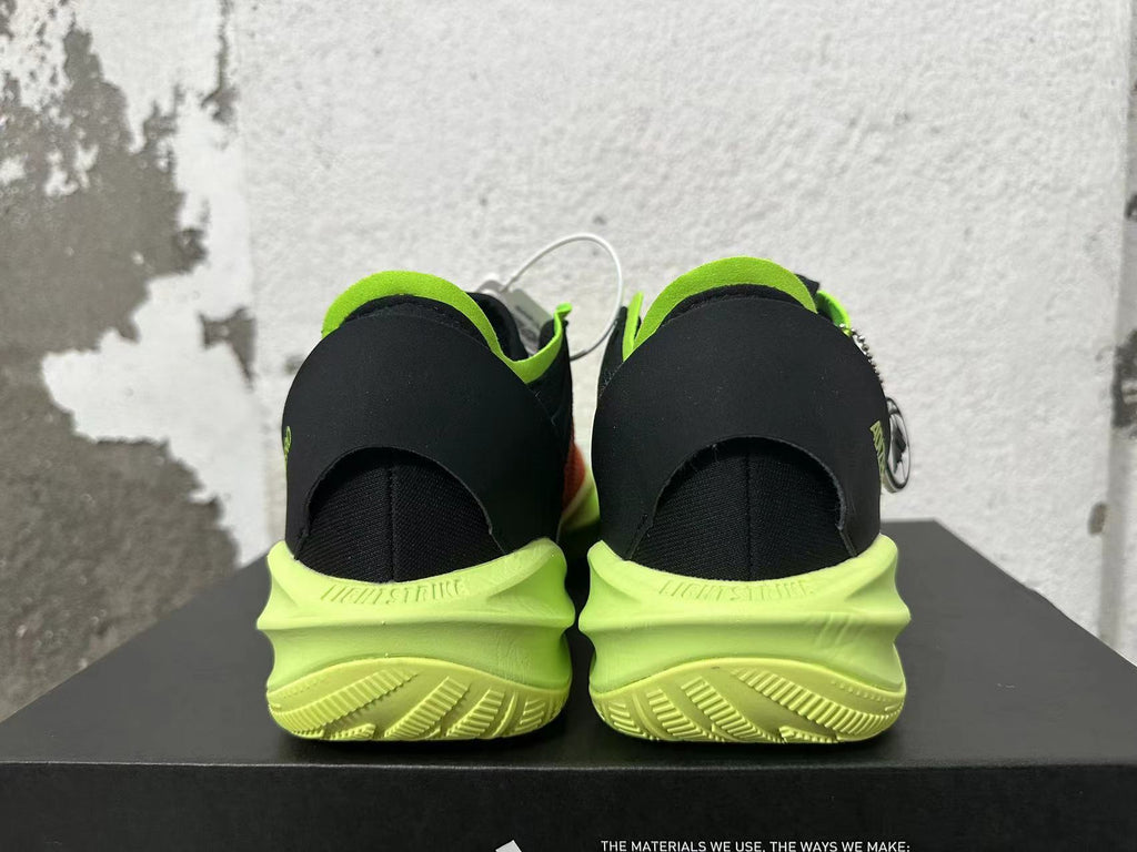 adidas Adizero Basketball Shoes in Black Orange Lime - product image from the listing.