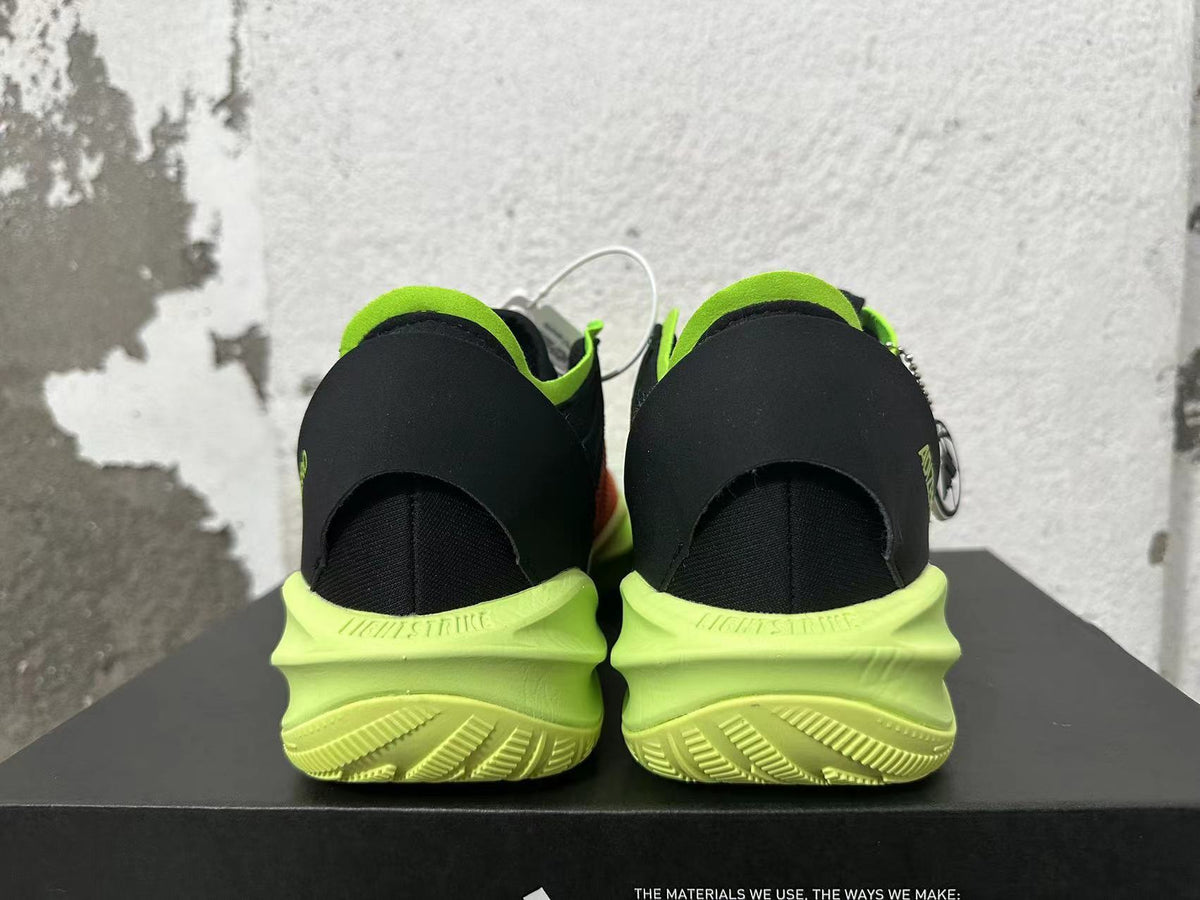 adidas Adizero Basketball Shoes in Black Orange Lime - product image from the listing.