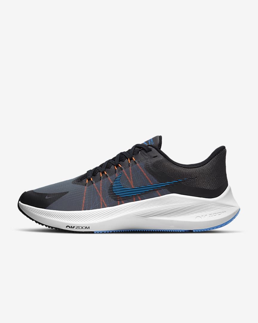 Nike Zoom Winflo 8 Running Shoes, in Black Blue CW3419-007 - product image from the listing.