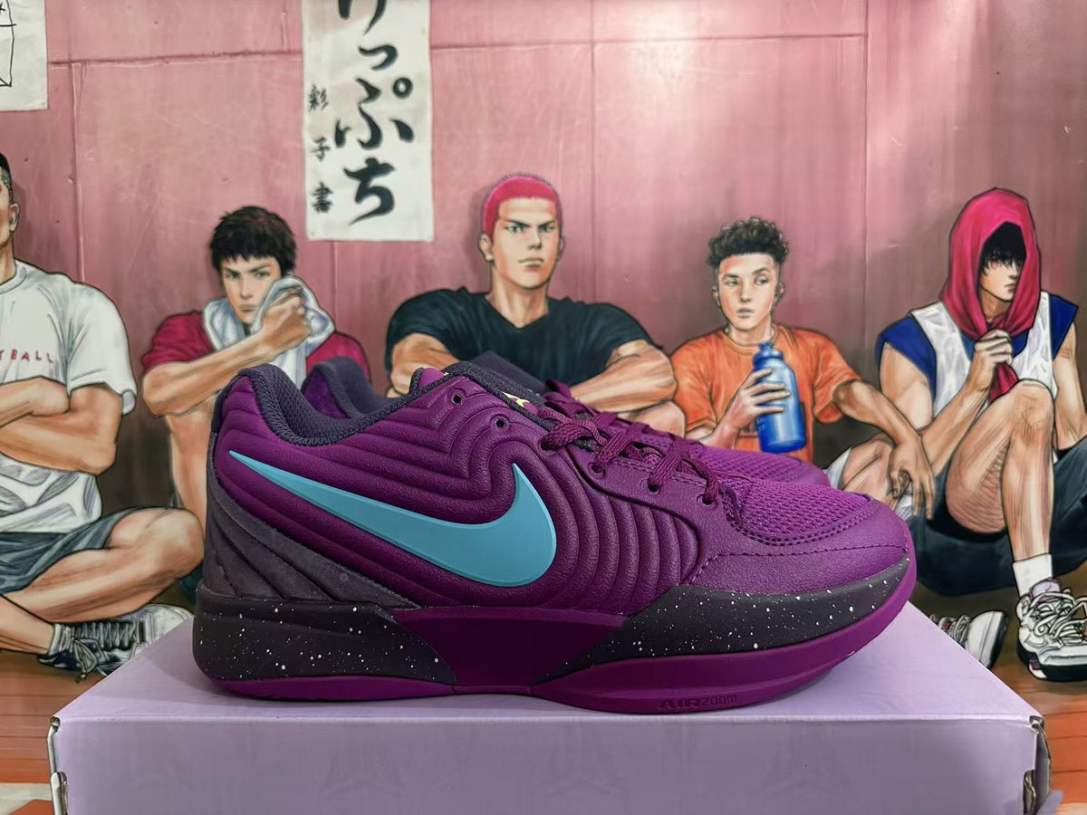 Nike Purple Basketball Footwear with Blue Swoosh - product image from the listing.