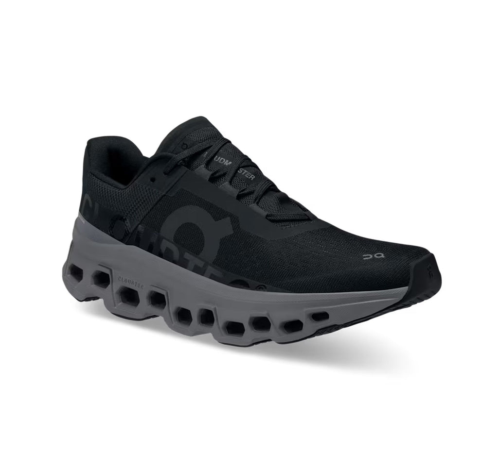 Women's On Cloudmonster Black/Magnet Running Shoes - product image from the listing.