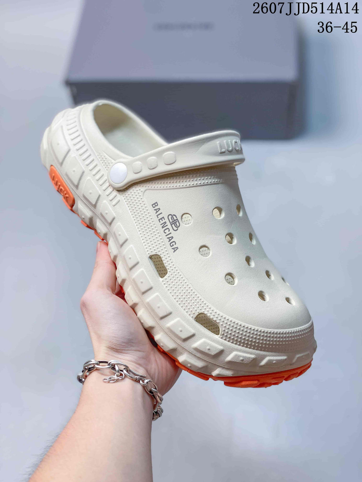 Tire Sole Clog Sandals White/Black 2607JJD514A14 by Balenciaga - product image from the listing.