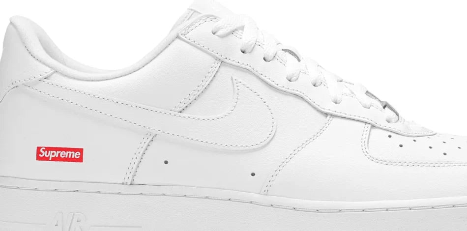 Supreme x Air Force 1 Low 'Box Logo in White - product image from the listing.