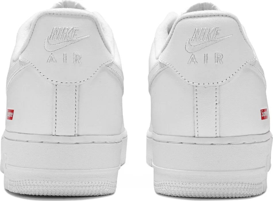 Supreme x Air Force 1 Low 'Box Logo in White - product image from the listing.