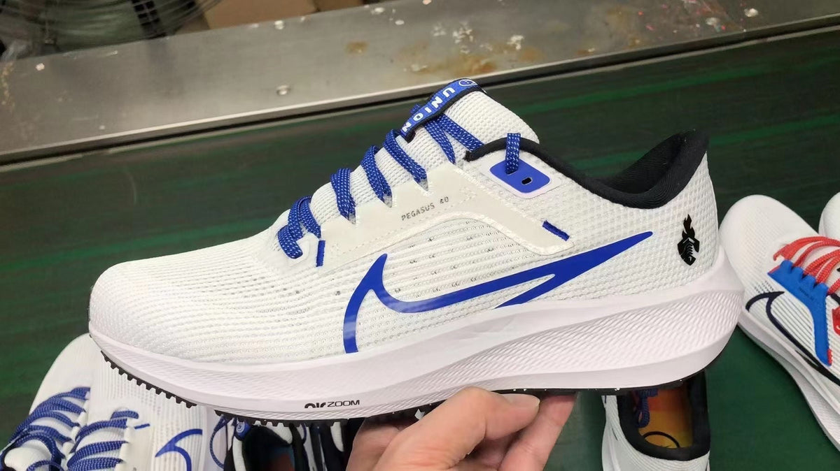 Nike Air Zoom Pegasus 40 Running Shoes in White Blue FJ2843-100 - product image from the listing.