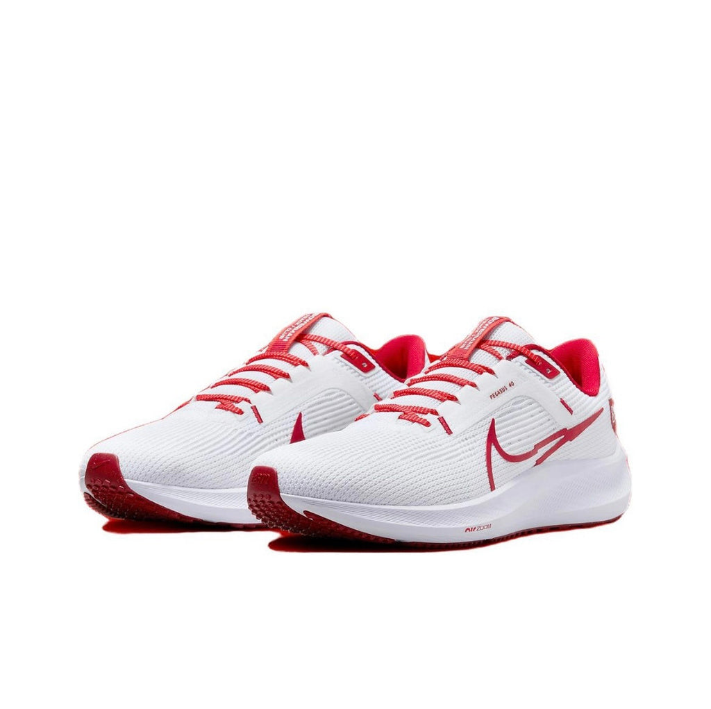Nike Air Zoom Pegasus 40 Running Shoes in White Red FJ2844-100 - product image from the listing.