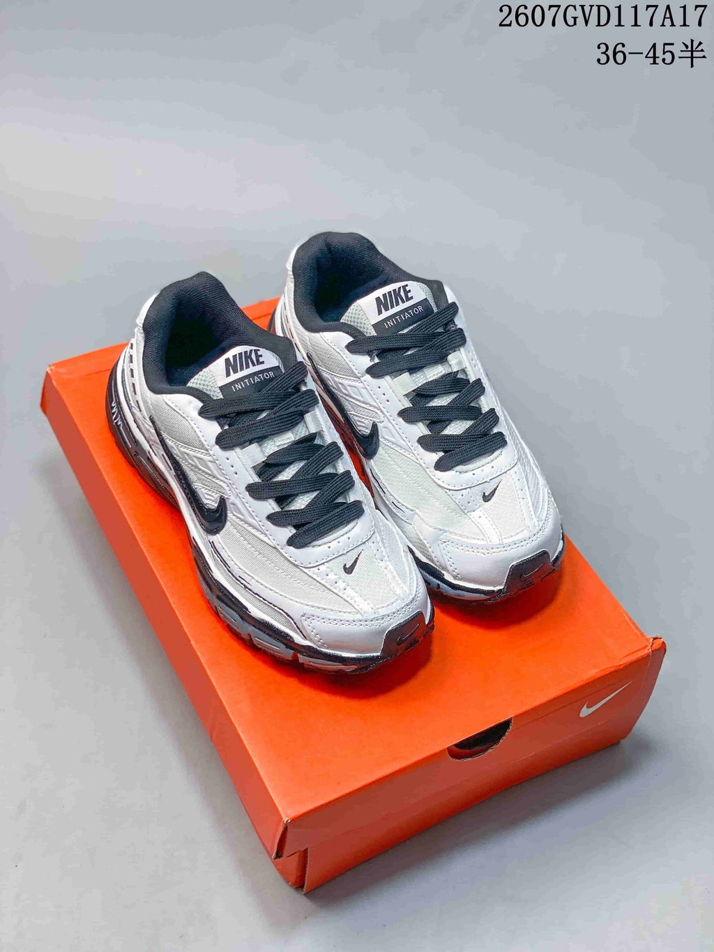 Nike Initiator Retro Running Sneakers in White Black FQ6873 - product image from the listing.