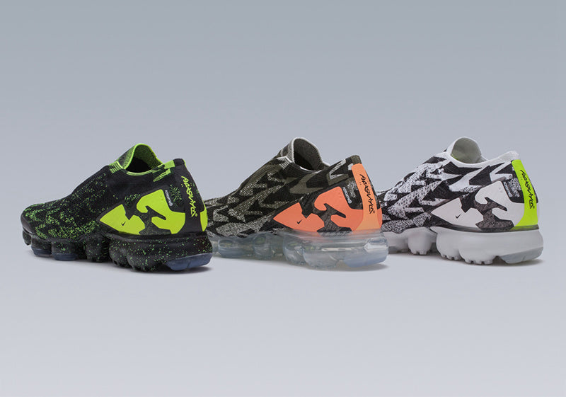 Nike Air VaporMax Moc 2 Acronym in Black White Volt AQ0996-001 - product image from the listing.