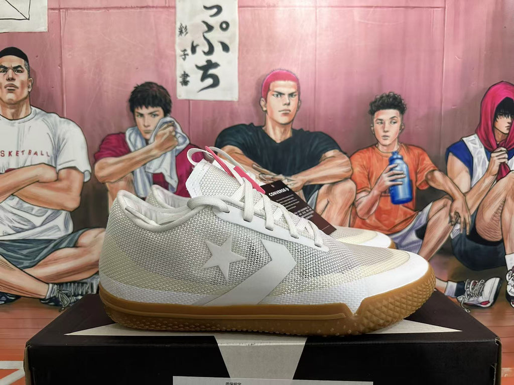 Converse All Star Series Low-Top Sneakers in White and Gum - product image from the listing.