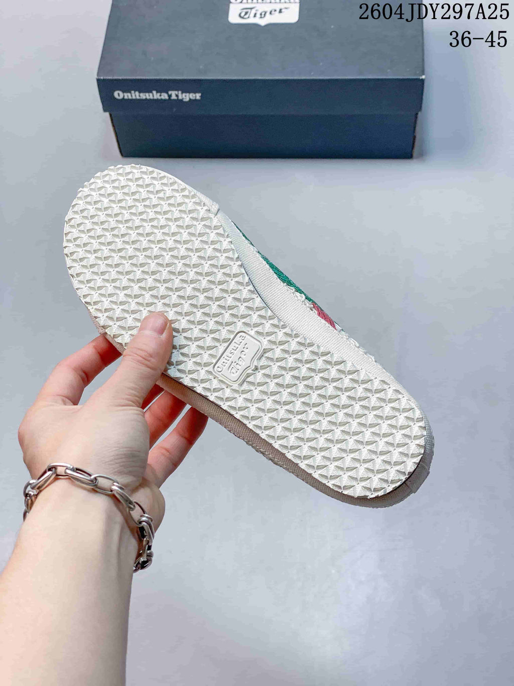 Onitsuka Tiger Mexico 66 Sabot in Cream Green Red 2604JDY297A25 - product image from the listing.