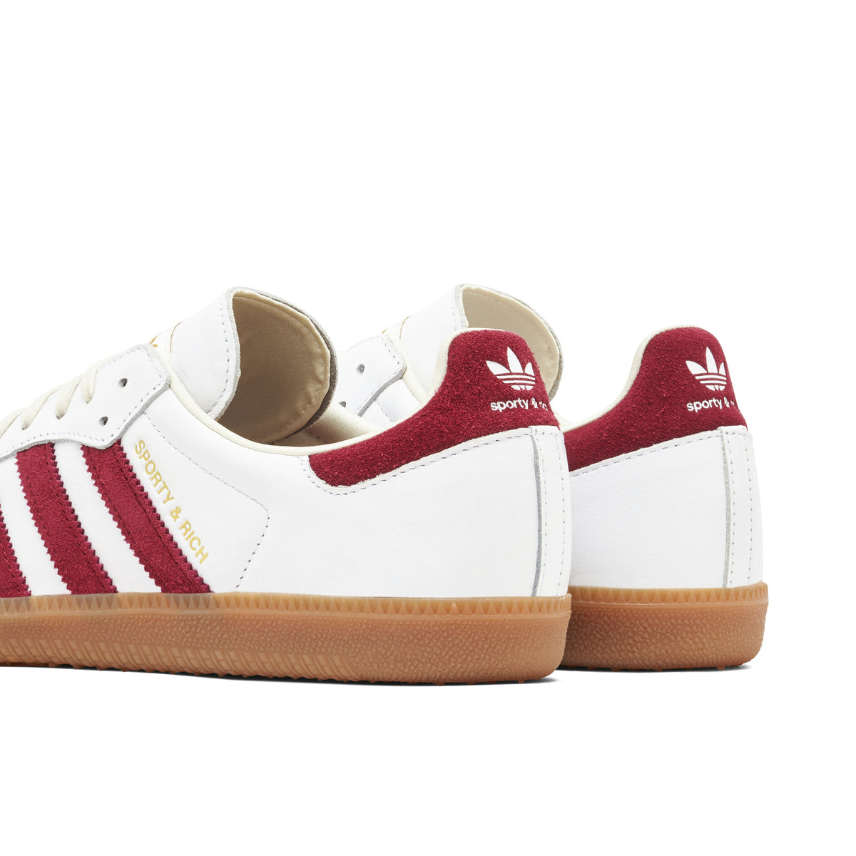 ADIDAS SAMBA OG X SPORTY & RICH in WHITE BURGUNDY - product image from the listing.