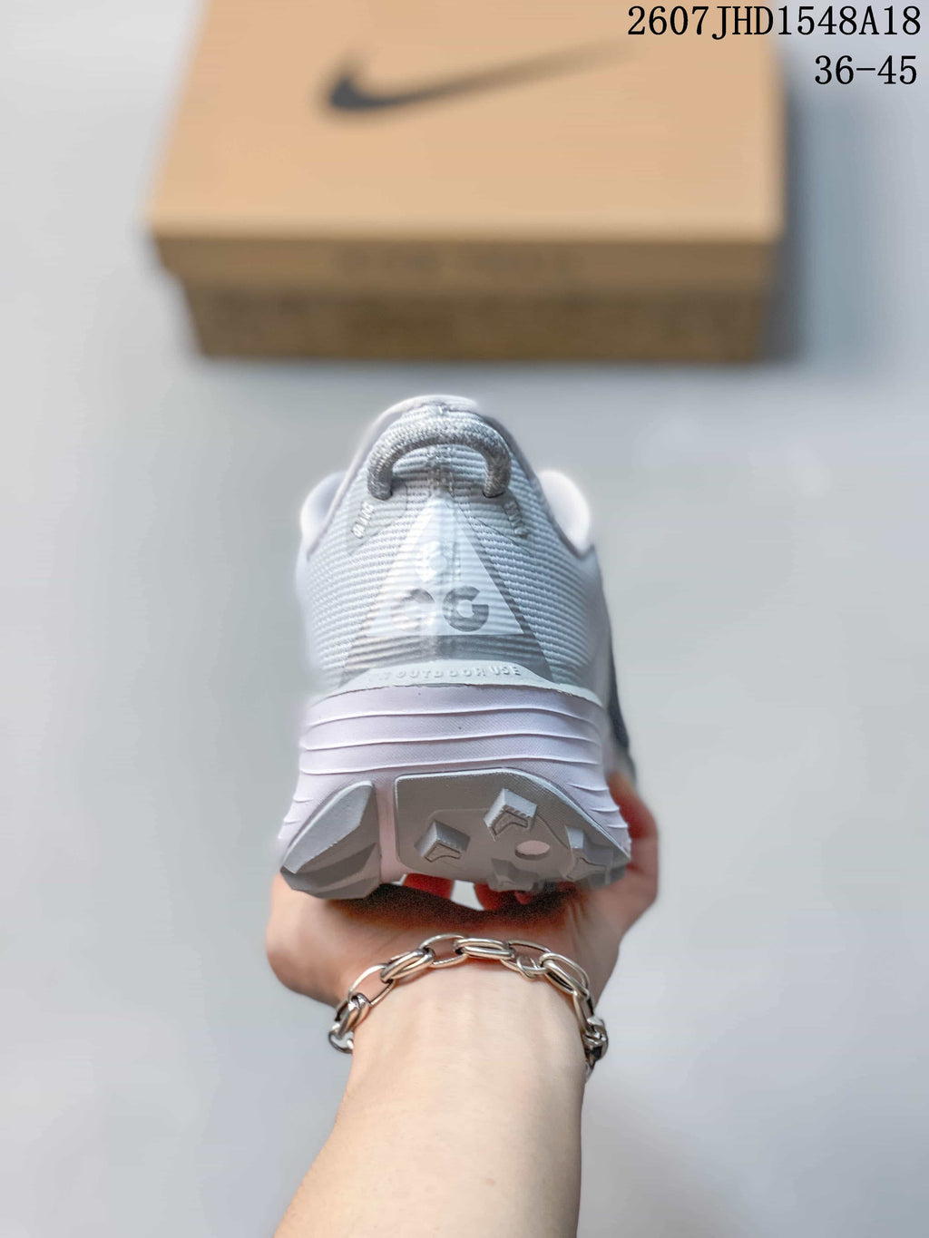 Nike ReactX Pegasus ACG Trail 6 Sneakers in White Gray - product image from the listing.