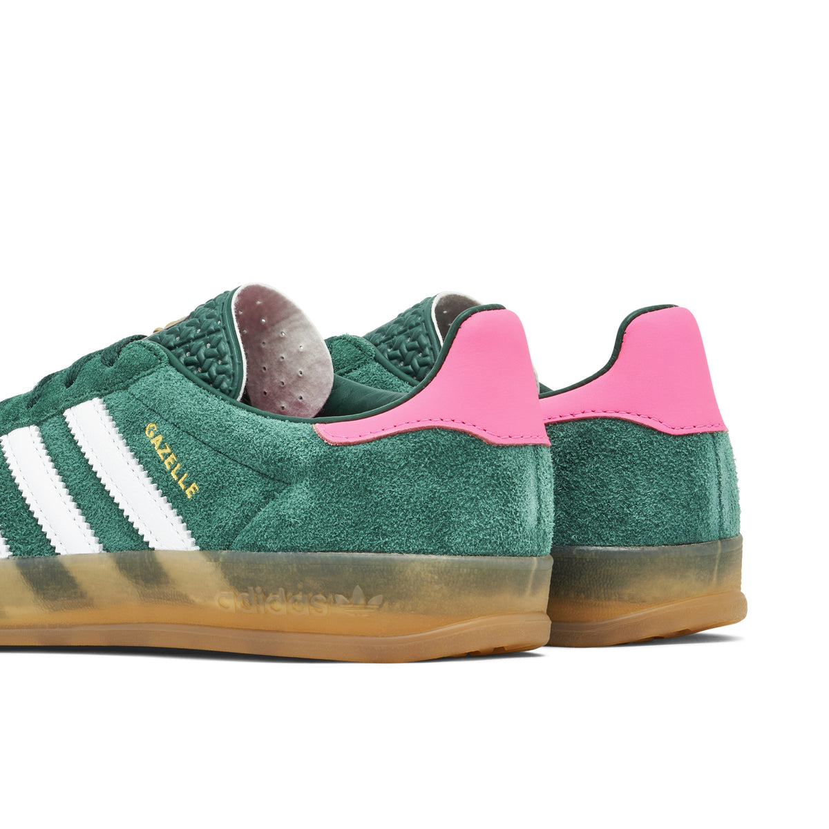 Women's ADIDAS GAZELLE INDOOR COLLEGIATE GREEN PINK - product image from the listing.