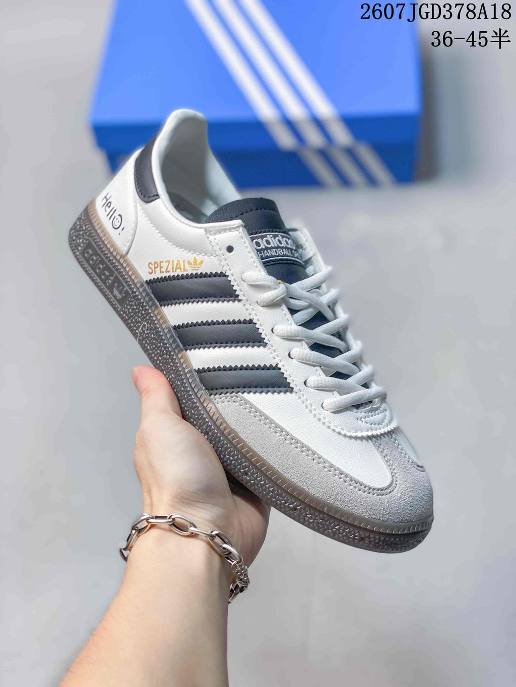 Adidas Originals JH5469 Custom Low-Top Sneakers in White Black - product image from the listing.