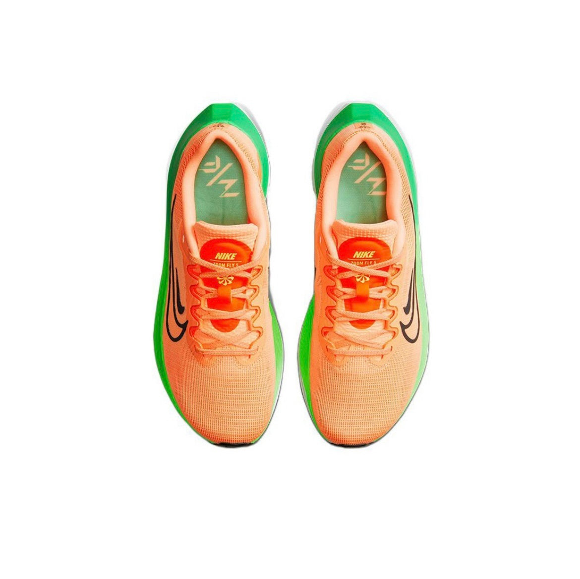 Nike Zoom Fly 5 Running Shoes in Orange Green DM8974-800 - product image from the listing.