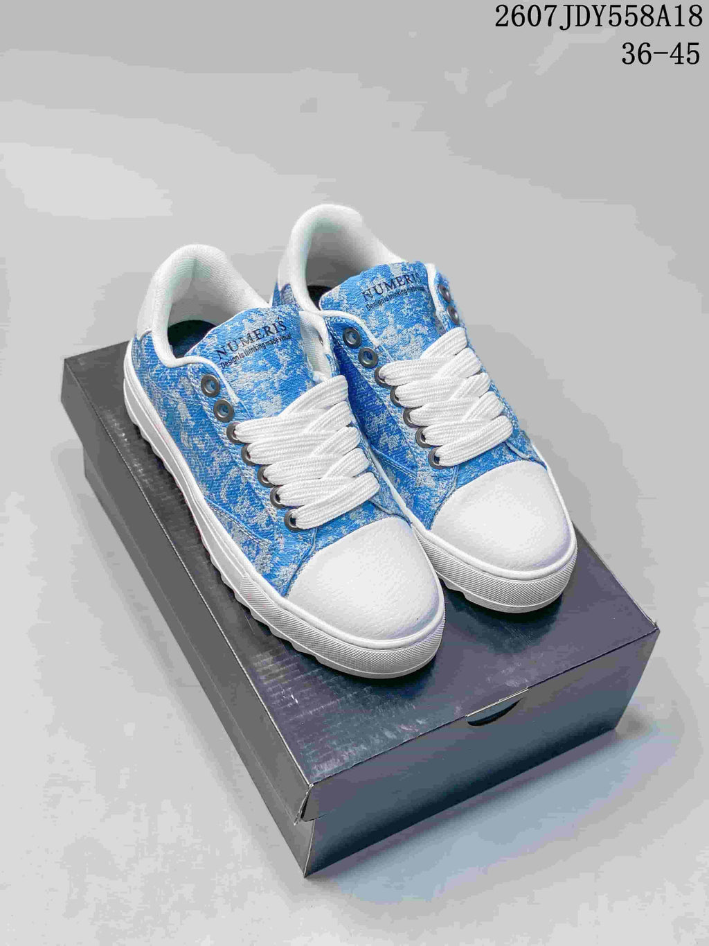 NUMERIS Blue Low-Cut Platform Sneakers 2607JDY558A18 - product image from the listing.