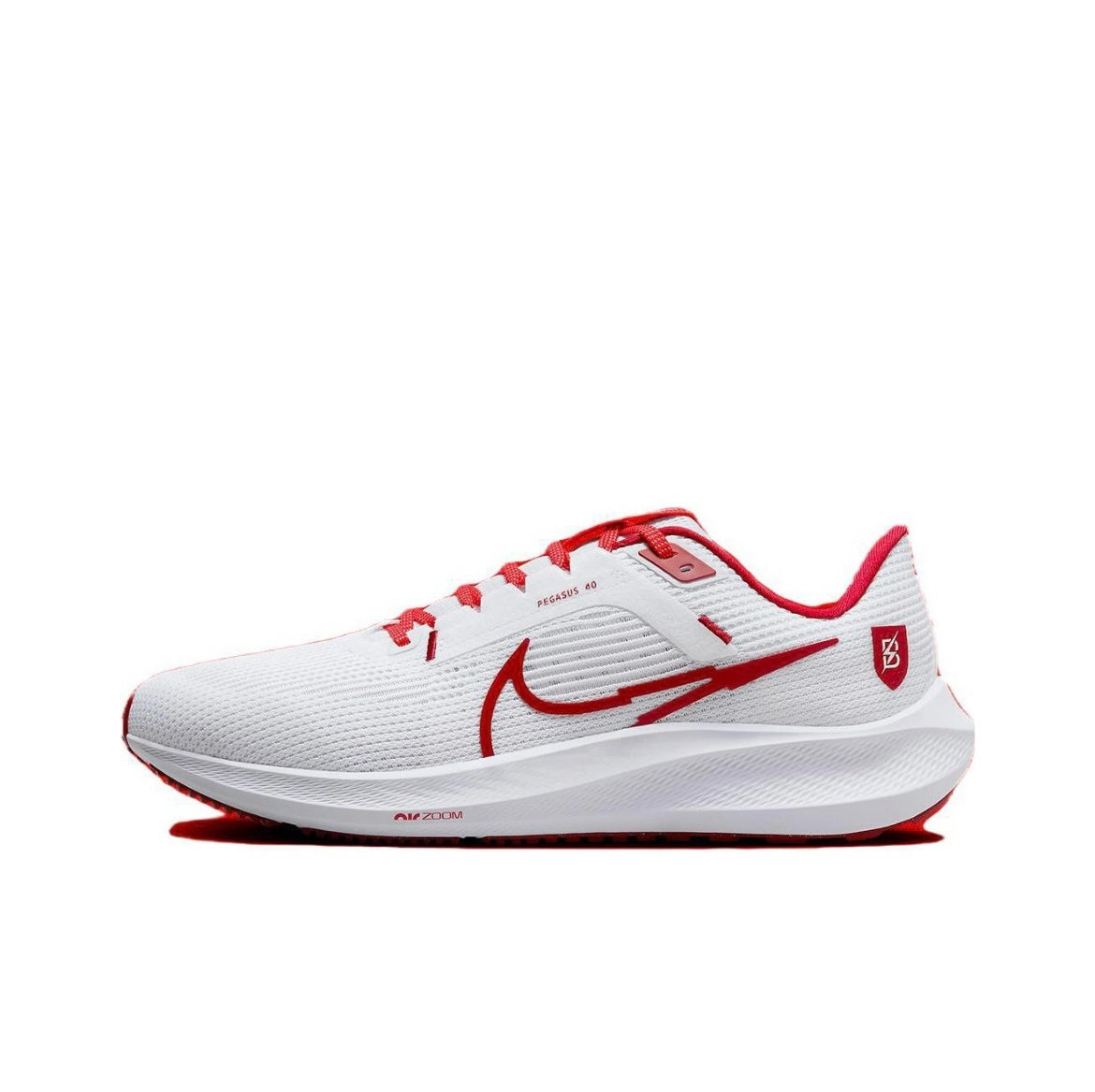 Nike Air Zoom Pegasus 40 Running Shoes in White Red FJ2844-100 - product image from the listing.