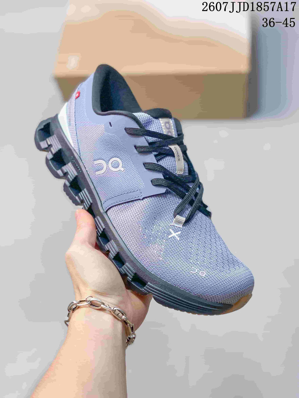 On Cloud X 4 Trainers Lavender Grey 2607 JJD1857A17 - product image from the listing.