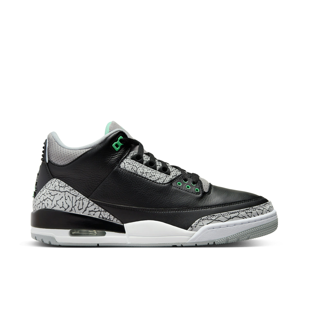 GREEN GLOW - AIR JORDAN 3 - product photo shown in the listing for this item.