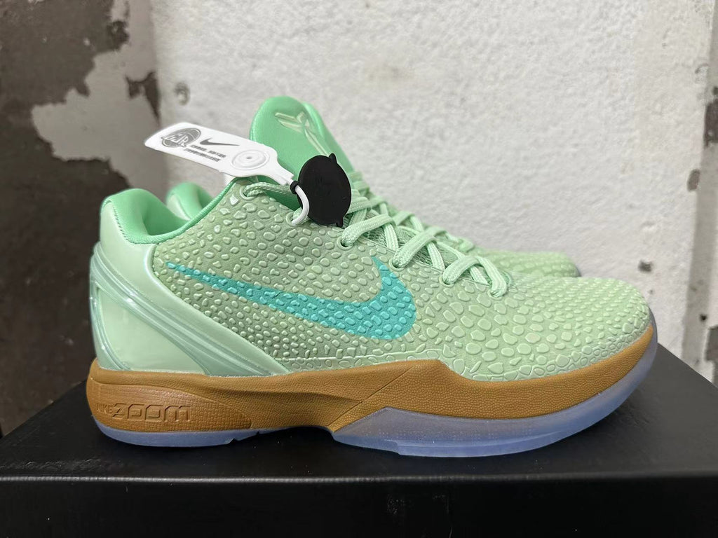 Nike Kobe 6 Basketball Shoes, in Mint Green and Gum - product image from the listing.