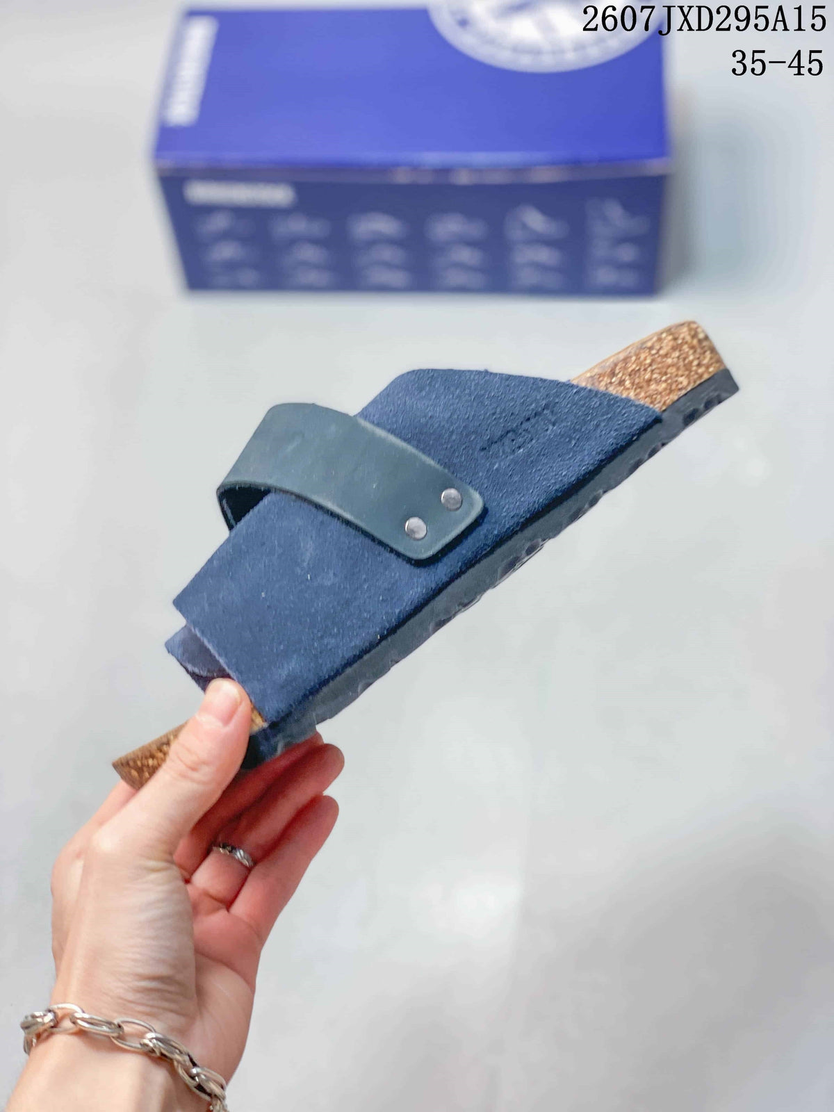 Birkenstock Boston Suede Sandals in Blue 2607JXD295A15 - product image from the listing.