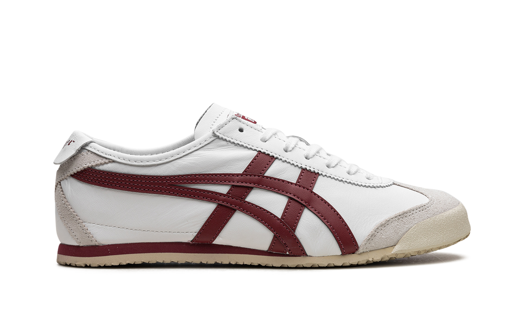 Onitsuka Tiger Mexico 66 Sneakers in White Burgundy - product image from the listing.