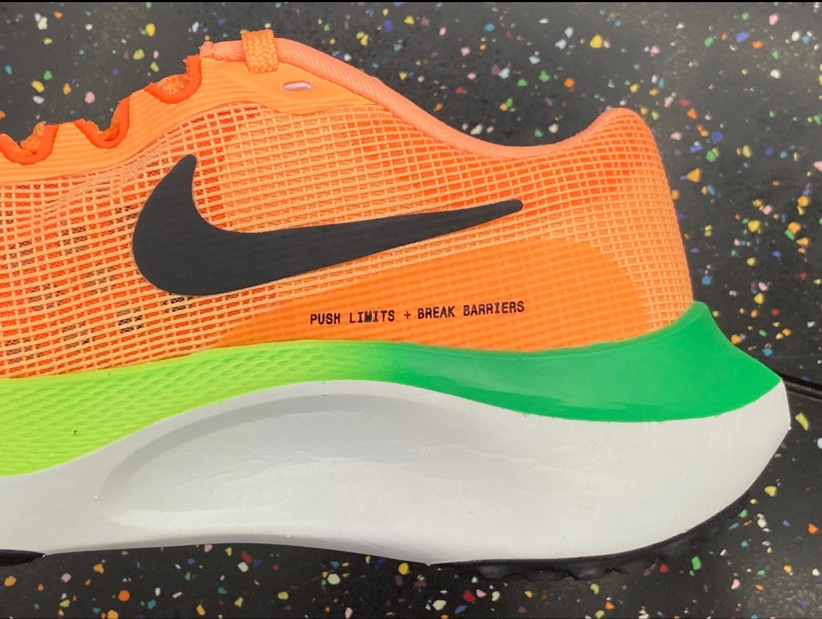 Nike Zoom Fly 5 Running Shoes in Orange Green DM8974-800 - product image from the listing.