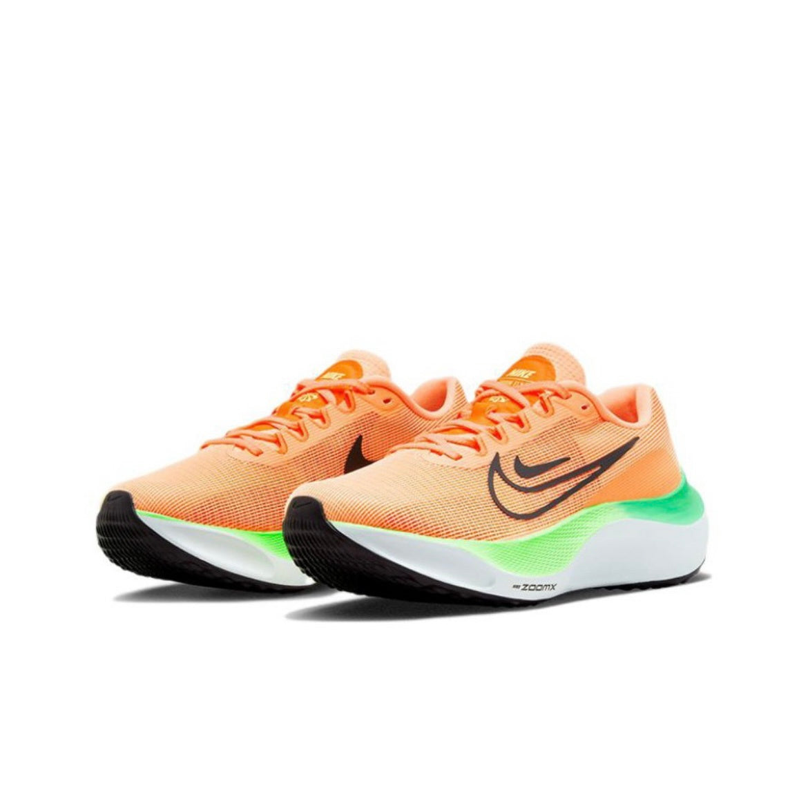 Nike Zoom Fly 5 Running Shoes in Orange Green DM8974-800 - product image from the listing.