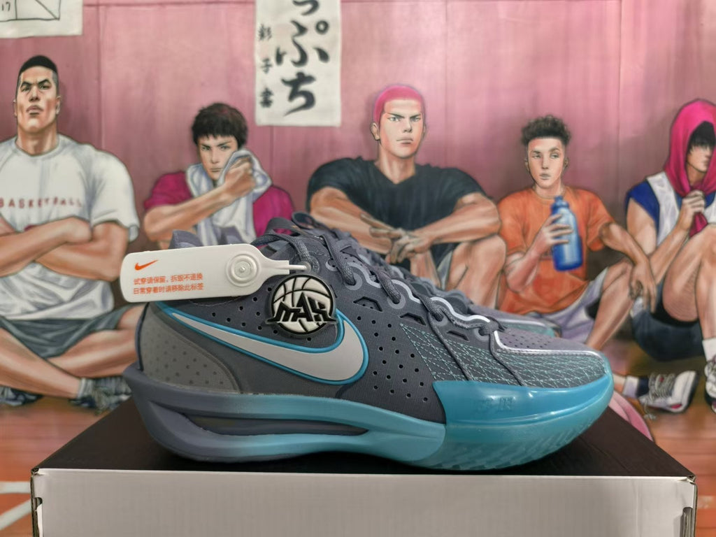 Blue Gray Nike Basketball Shoes - product image from the listing.