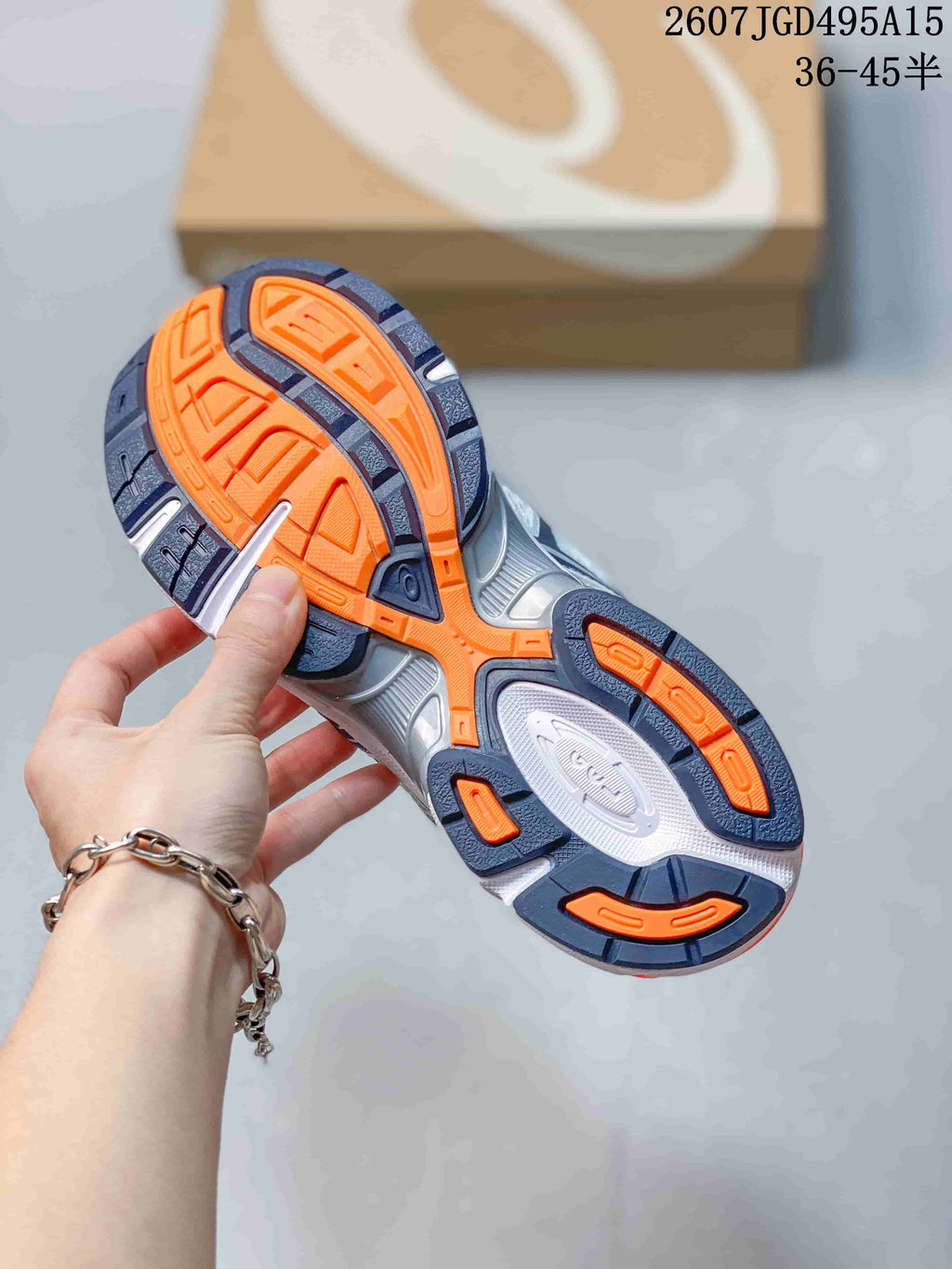 ASICS GEL-1130 Sneakers in White Navy Orange 2607JGD495A15 - product image from the listing.