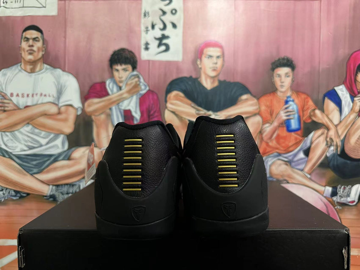 Nike Kobe Black Mamba Basketball Shoes, in Black and Gold - product image from the listing.