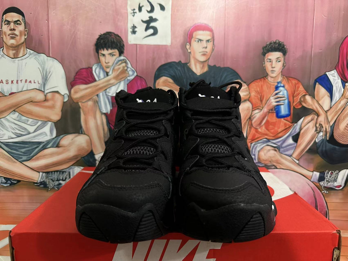 Nike Air Max Uptempo Basketball Shoes in Black Purple - product image from the listing.