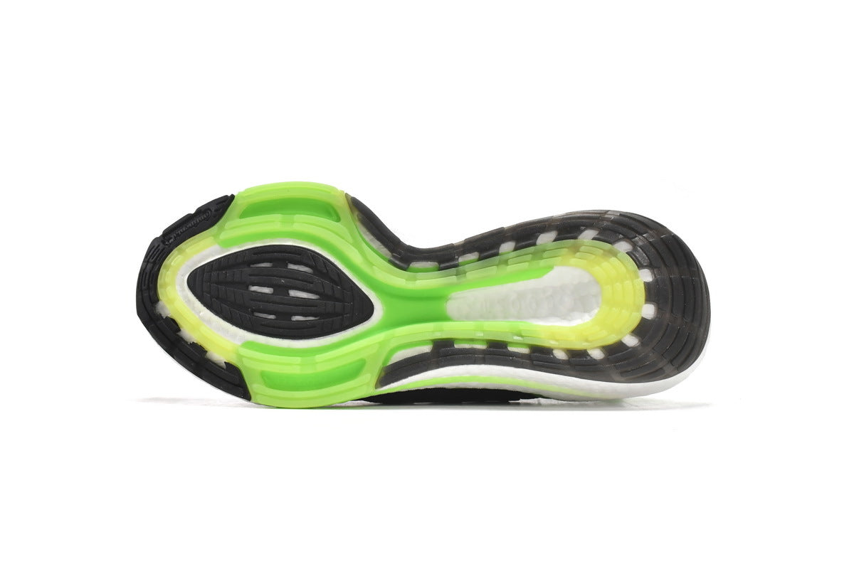 adidas UltraBoost 22 Black Solar Running Shoes in Green GX6640 - product image from the listing.