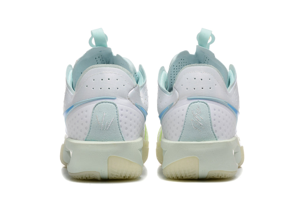 White and Pastel Blue Nike ZoomX Basketball Shoes - product image from the listing.