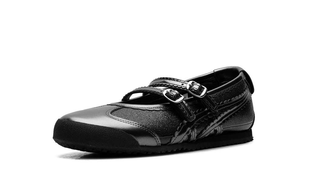 Women's Onitsuka Tiger Mexico 66 TGRS Glitter Pack Ballet Flats - Black Gunmetal - product image from the listing.