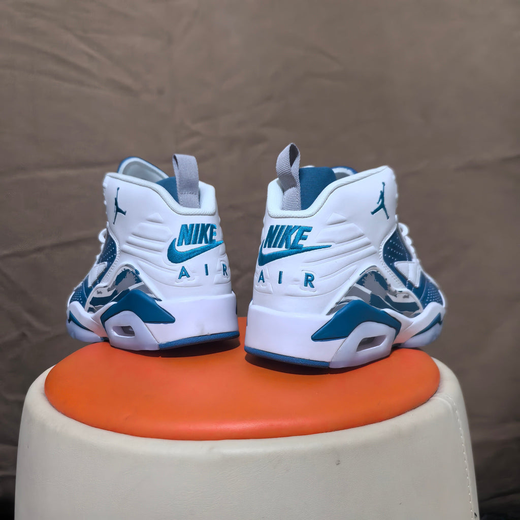 Jordan 6 Retro High-Top Sneakers in White and Blue - product image from the listing.