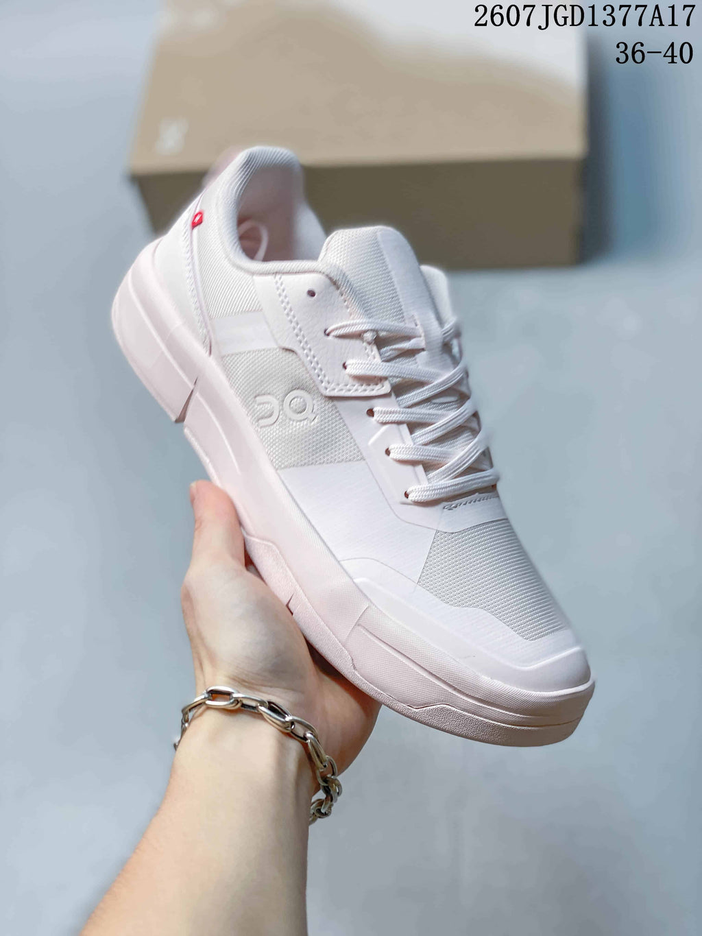 On THE Roger Clubhouse Trainers White/Pink 2607 JGD1377A17 - product image from the listing.