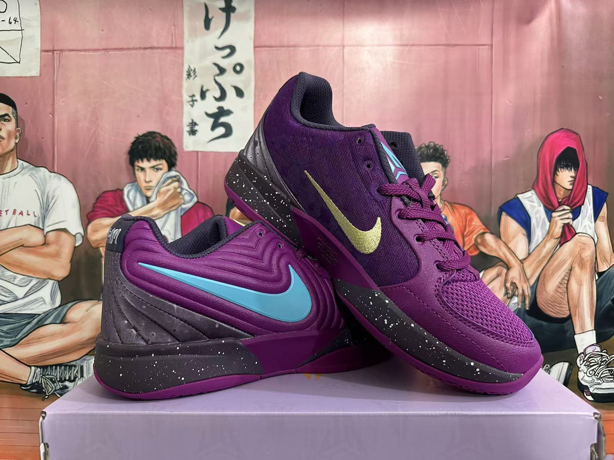 Nike Purple Basketball Footwear with Blue Swoosh - product image from the listing.