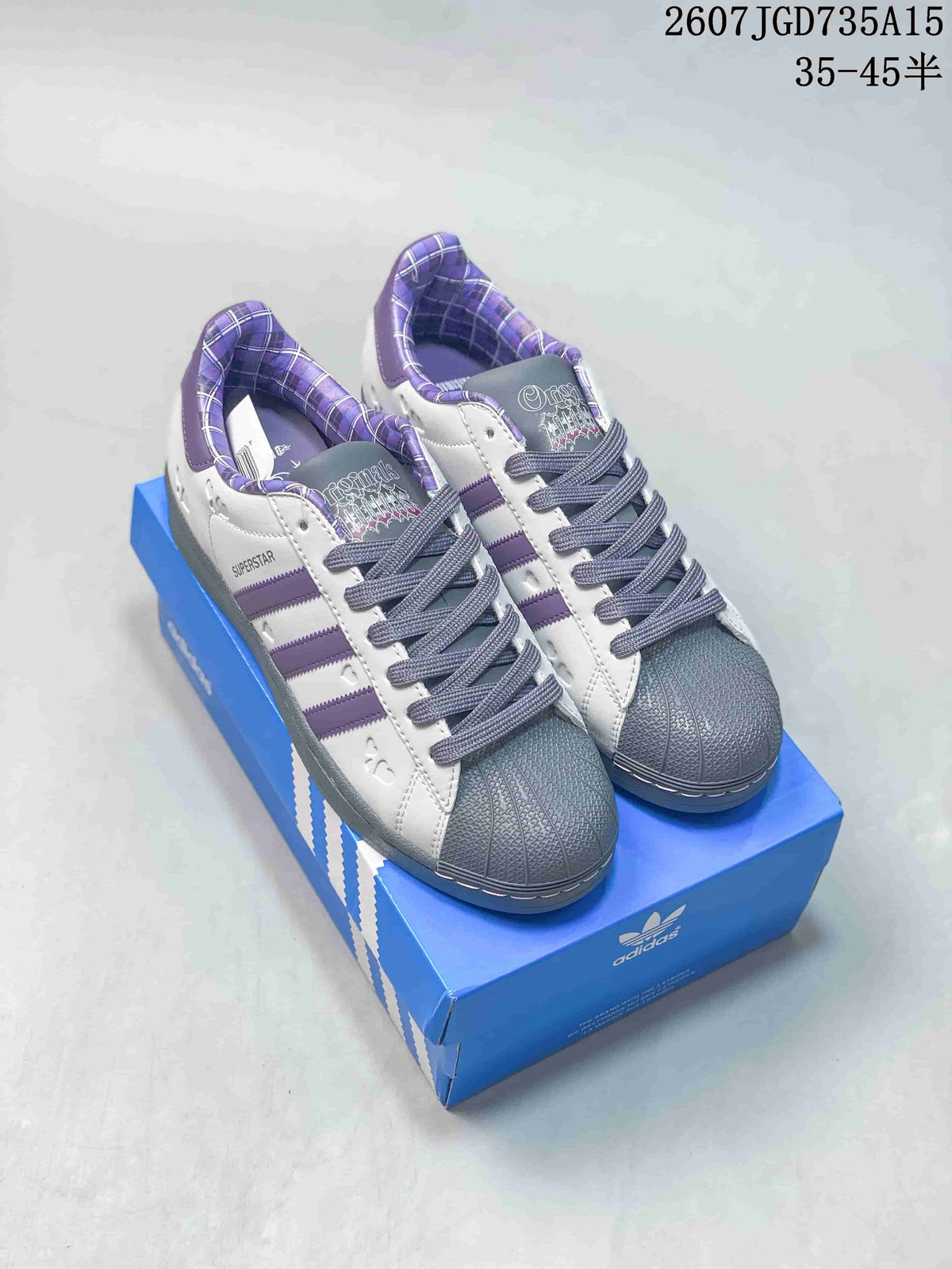 Adidas Superstar Sneakers in White Purple Gray 2607JGD735A15 - product image from the listing.